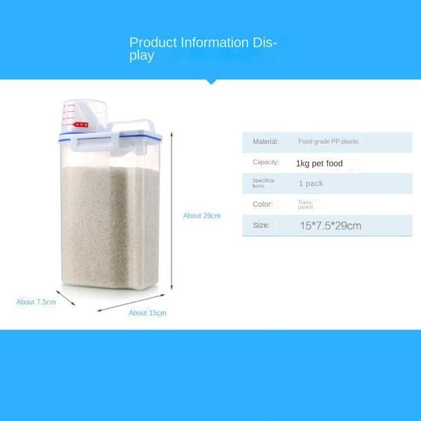 Balde de armazenamento de alimentos para animais de estimação, à prova de umidade selada portátil - Wokex Imagem de Balde de armazenamento de alimentos para animais de estimação, à prova de umidade selada portátil