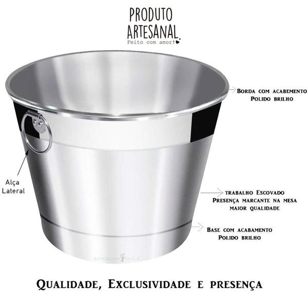 Balde De Cerveja E Gelo Em Alumínio Térmico Lixado Beer 7L - Retrofenna Decor Imagem de Balde De Cerveja E Gelo Em Alumínio Térmico Lixado Beer 7L