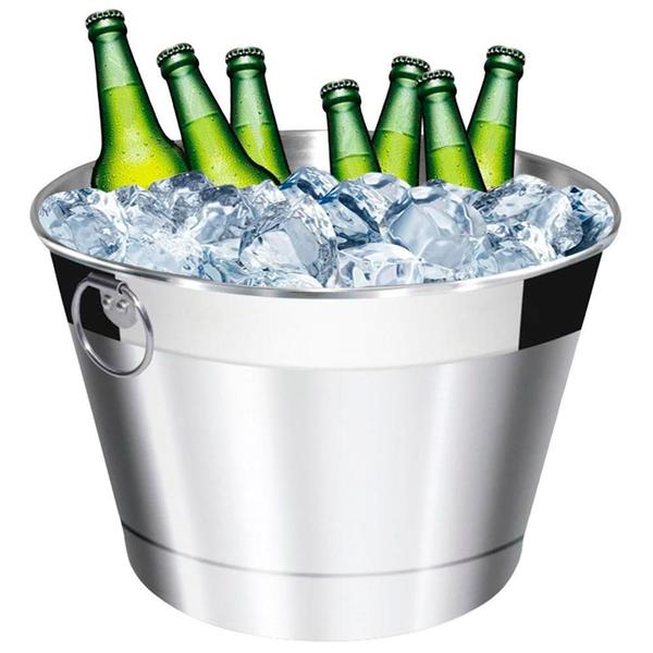 Balde De Cerveja E Gelo Grande Em Alumínio Térmico Lixado 10L - Retrofenna Decor Imagem de Balde De Cerveja E Gelo Grande Em Alumínio Térmico Lixado 10L