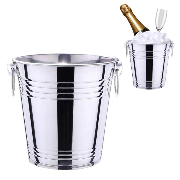 Imagem de Balde de Gelo Aço Inox Para Champagne e Bebidas 4 Litros