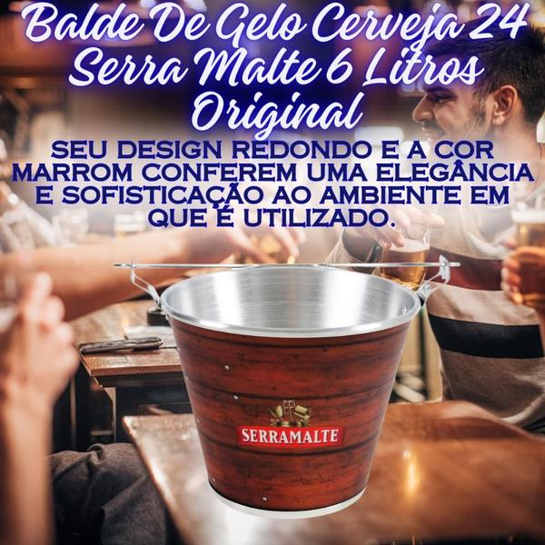 Imagem de Balde De Gelo Cerveja Serra Malte 6 Litros Original Aluminio