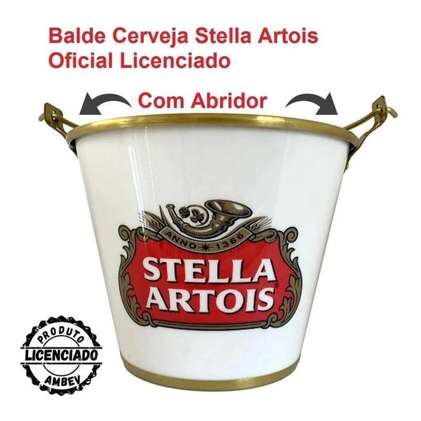 Imagem de Balde De Gelo Cerveja Stella Licenciado Alúminio - Branco