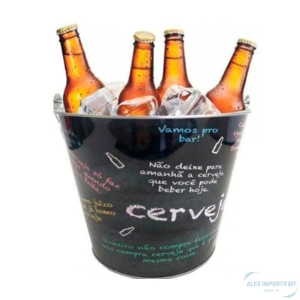 Balde De Gelo Com Abridor 5 Litros Decorado Cerveja Gelada - A.R Variedades Mt Imagem de Balde De Gelo Com Abridor 5 Litros Decorado Cerveja Gelada