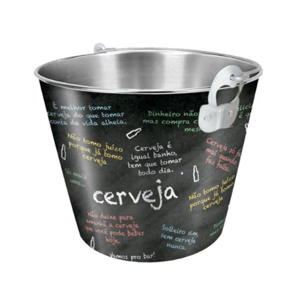 Balde De Gelo Com Abridor 5 Litros Decorado Cerveja Gelada - A.R Variedades Mt Imagem de Balde De Gelo Com Abridor 5 Litros Decorado Cerveja Gelada