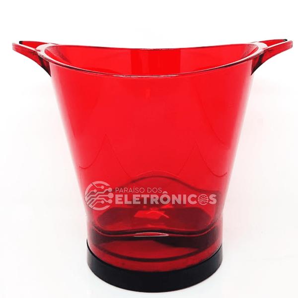 Imagem de Balde De Gelo Com Suporte Para Taça Cerveja Drink Led Vermelho Sucesso Nas Recepções AP1012VM