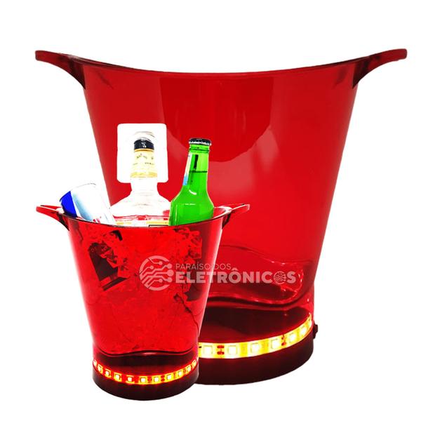 Imagem de Balde De Gelo Com Suporte Para Taça Cerveja Drink Led Vermelho Sucesso Nas Recepções AP1012VM