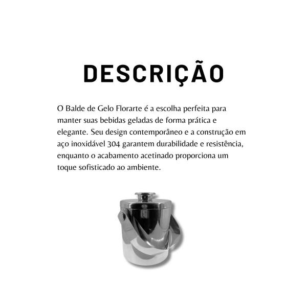 Imagem de Balde  de gelo com tampa e alca inox 1500l florarte 