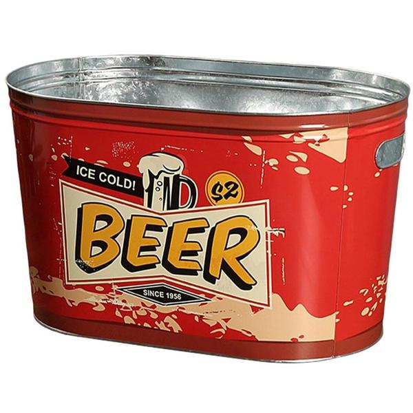 Imagem de Balde de gelo Cooling Metal 6Lts Beer Vermelho - Wincy