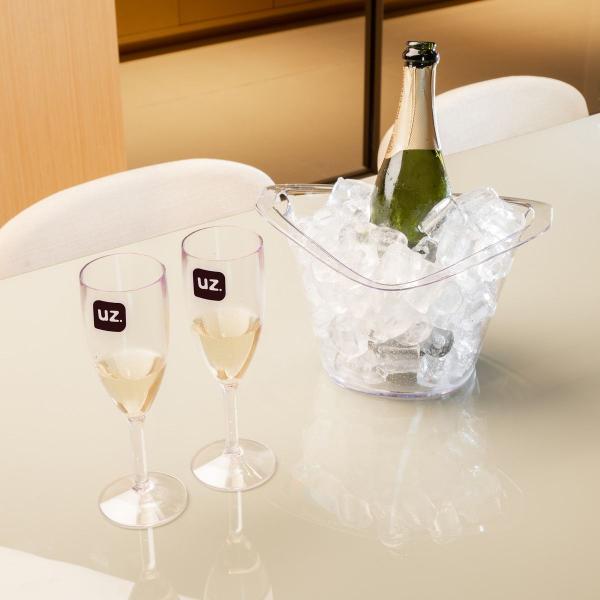 Balde De Gelo Cristal Gold Transparente 3lts - UZ Imagem de Balde De Gelo Cristal Gold Transparente 3lts