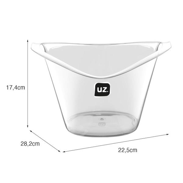 Balde De Gelo Cristal Gold Transparente 3lts - UZ Imagem de Balde De Gelo Cristal Gold Transparente 3lts