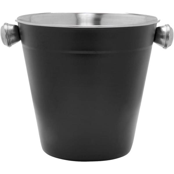 Imagem de Balde de Gelo Inox Ônix Preto 14cm 1,25 Litros Mimo Style 