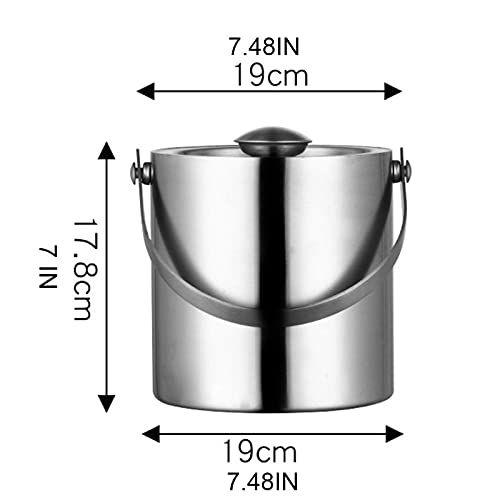 Imagem de Balde de gelo para vinho tinto de champanhe VINSOO 3L em aço inoxidável