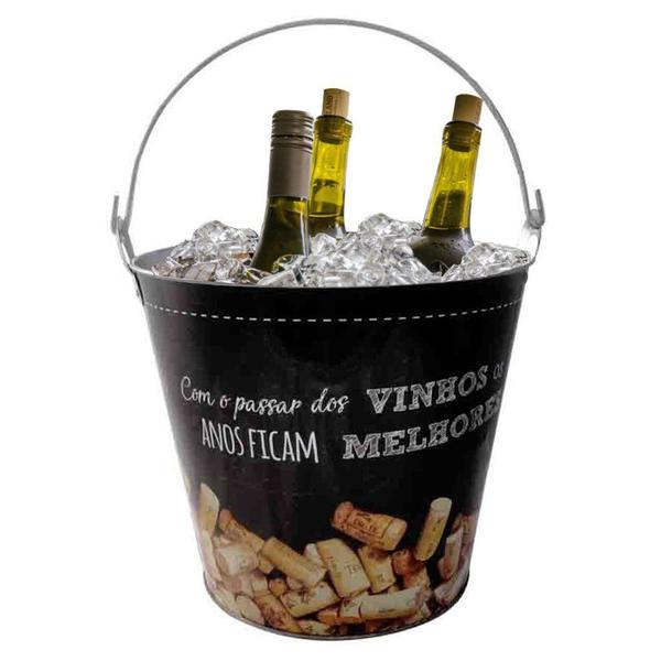 Balde De Gelo Para Vinhos Em Metal Galvanizado 7,6 Litros - Gici Casa Imagem de Balde De Gelo Para Vinhos Em Metal Galvanizado 7,6 Litros