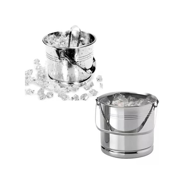 Balde De Gelo Pequeno Aço Inox Com Pegador e Bandeja Separadora Para Bebidas Whisky Drinks Kehome Imagem de Balde De Gelo Pequeno Aço Inox Com Pegador e Bandeja Separadora Para Bebidas Whisky Drinks Kehome