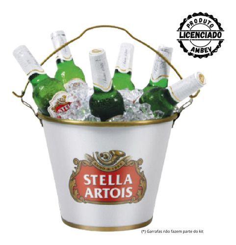 Imagem de Balde De Gelo Redondo Em Alumínio Stella Artois Licenciado