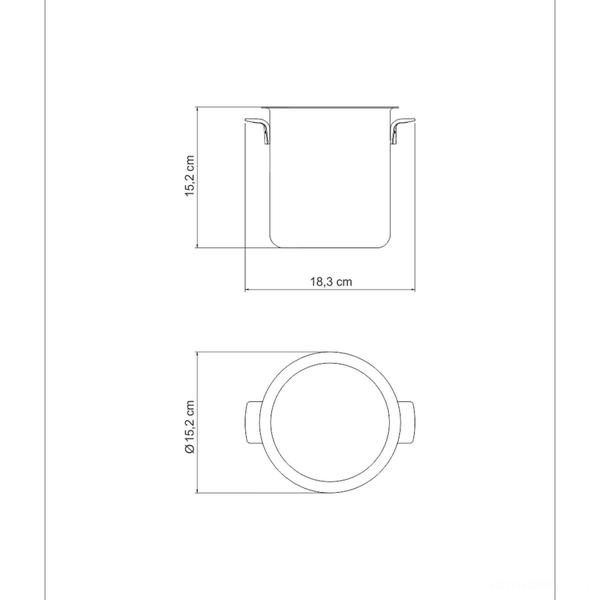 Imagem de Balde de Gelo Tramontina Cosmos em Aço Inox com Acabamento Fosco sem Tampa 14 cm 2,3 L