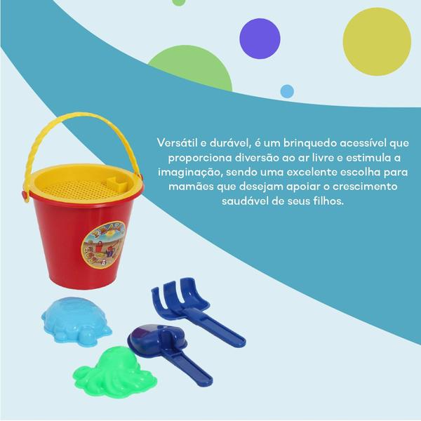 Imagem de Balde De Praia Infantil Para Castelo Com 2 Formas Resistente