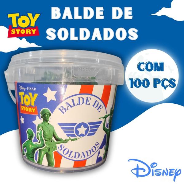 Imagem de Balde De Soldados Toy Story Com 100 Soldados Disney 