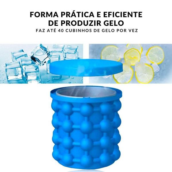 Imagem de Balde Forma de Gelo Cerveja Baldinho Presente Silicone Colocar Fazer Ice Magic Maçã Espumante Champanheira Bebidas Copo