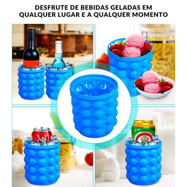 Imagem de Balde Forma de Gelo Cerveja Baldinho Silicone Colocar Fazer Ice Magic Maçã Espumante Mini Pequeno Bebidas Copo Cubos