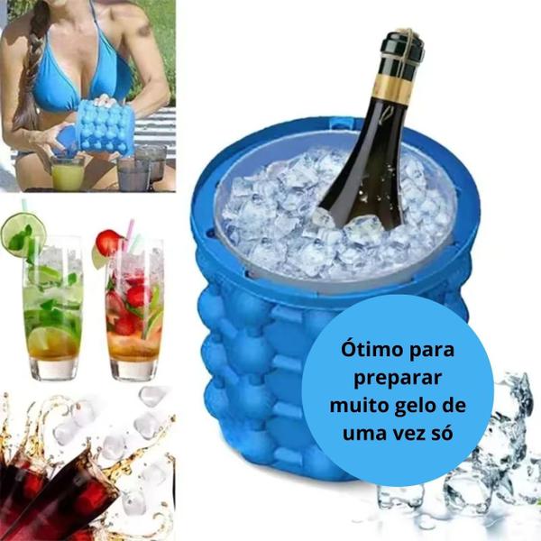 Imagem de Balde Forma De Gelo Silicone Ice Magic 40 cubos de uma vez