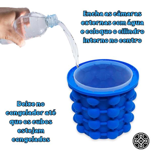 Imagem de Balde Forma De Gelo Silicone Ice Magic Com tampa Forminha