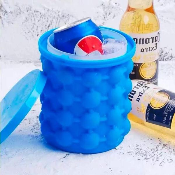 Imagem de Balde Forma Gelo Cerveja Baldinho Presente Silicone Colocar