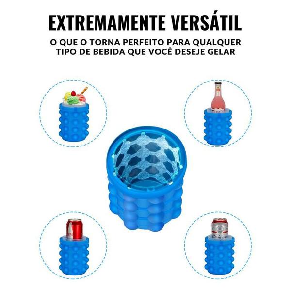 Imagem de Balde Forma Gelo Cerveja Baldinho Presente Silicone Ice Magic Mini Pequeno Bebidas Copo Grande