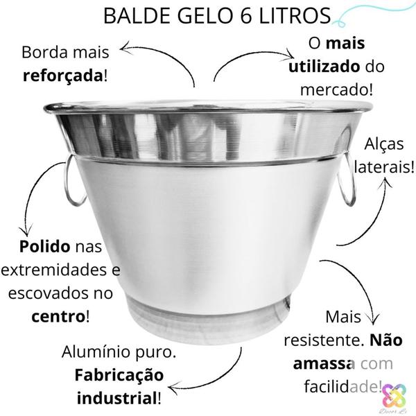 Imagem de Balde gelo em aluminio reforçado