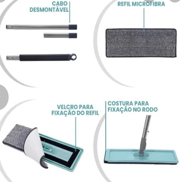 Imagem de Balde Limpador Mop Flat Lava Seca Rodo Vassoura Limpeza