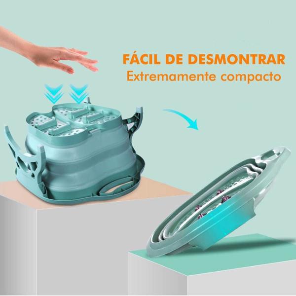 Imagem de Balde Massageador Spa para Pes Bacia Portatil Azul Linda