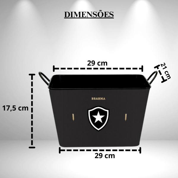 Balde p/ gelo em aluminio 8 lts. retangular botafogo - Globimport Imagem de Balde p/ gelo em aluminio 8 lts. retangular botafogo