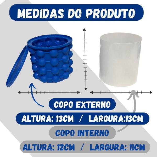 Imagem de Balde Para Fazer Gelo Cubos Rápido Silicone Azul Porta Latas