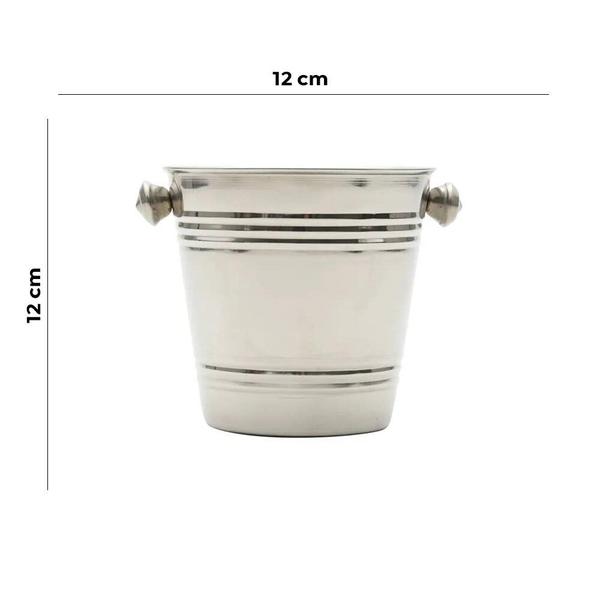 Imagem de Balde Para Gelo De Aço Inox Prime 12cm/900ml Lyor