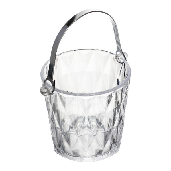 Balde para gelo de vidro com alça e pegador Diamond 1L - LYOR Imagem de Balde para gelo de vidro com alça e pegador Diamond 1L