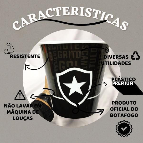 Imagem de Balde Para Pipoca Grande 2,5l Time Escudo Botafogo Oficial
