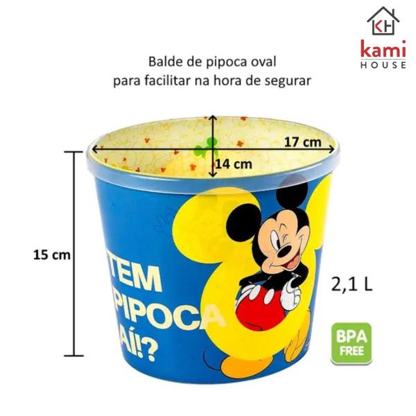 Imagem de Balde para Pipoca Super Decorado Mickey Oval  2,1L Licenciado