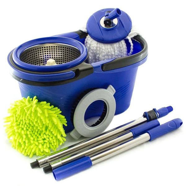 Imagem de Balde Perfect Mop Pro 360 Inox C/3 Refis Cabo De 1,60mt