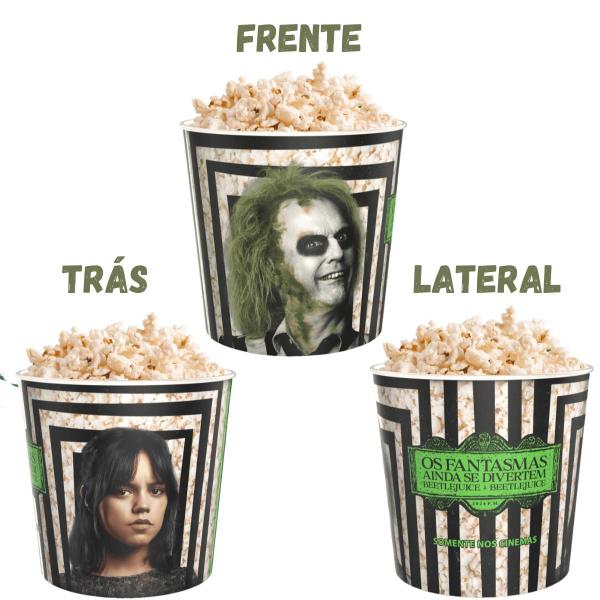 Imagem de Balde Pipoca Beetlejuice Fantasmas se Divertem Filme Cinema 2024 Lançamento Exclusivo 4L