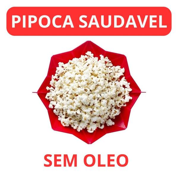 Imagem de Balde Pipoca Pipoqueira Silicone Para Micro-ondas Sem Óleo