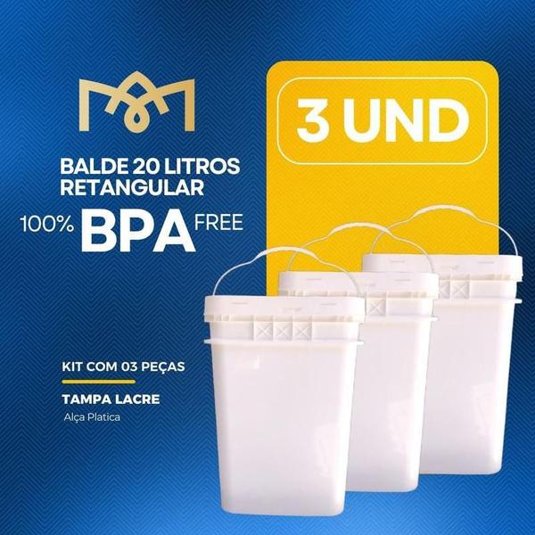 Imagem de Balde Plást 20L Retangular Fermentador De Cerveja Artesanal