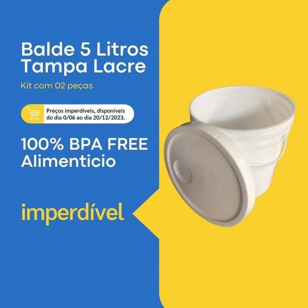Balde Plástico 5L Para Alimentos Frescos - 2 Pçs - Nastripack Imagem de Balde Plástico 5L Para Alimentos Frescos - 2 Pçs