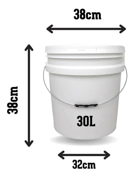Balde Plástico Alimentício 30L com Tampa Hermética - Jaguar Imagem de Balde Plástico Alimentício 30L com Tampa Hermética