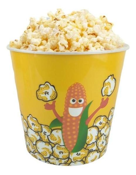 Imagem de Balde Pote Plástico Pipoca Decoração Cinema Filmes 4 L