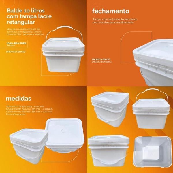 Balde Retangular 10L Para Cerveja Artesanal 2 Pçs - Nastripack Imagem de Balde Retangular 10L Para Cerveja Artesanal 2 Pçs