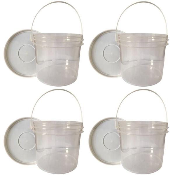 Balde Transparente 2.2L para iogurte caseiro 4 Pçs - Nastripack Imagem de Balde Transparente 2.2L para iogurte caseiro 4 Pçs