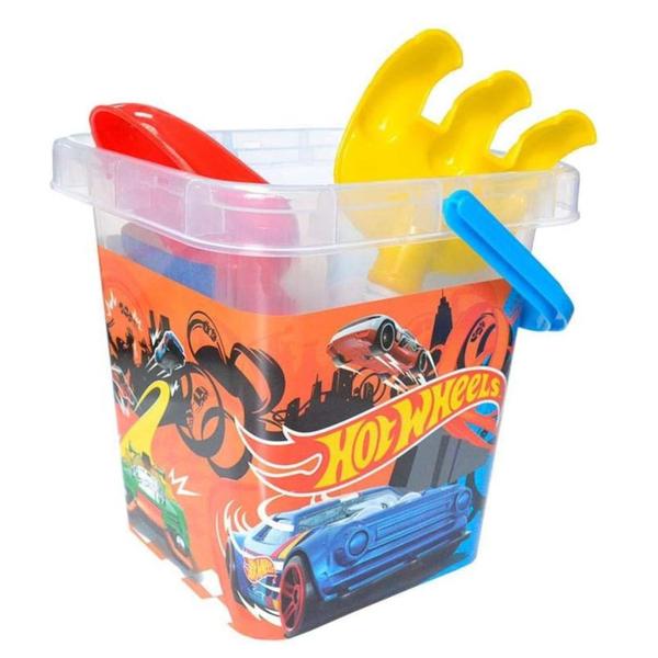 Imagem de Baldinho De Praia Com Acessórios Hot Wheels F0029-0 - Fun