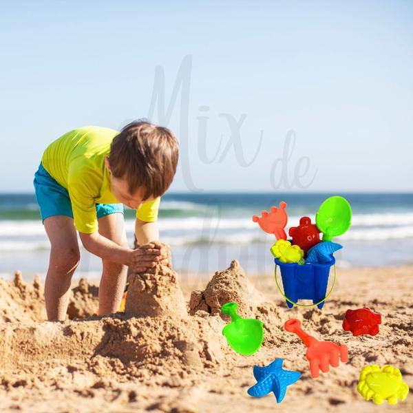 Imagem de Baldinho de Praia Conjunto de 5 Peças para Diversão na Praia Castelinho de Areia Balde