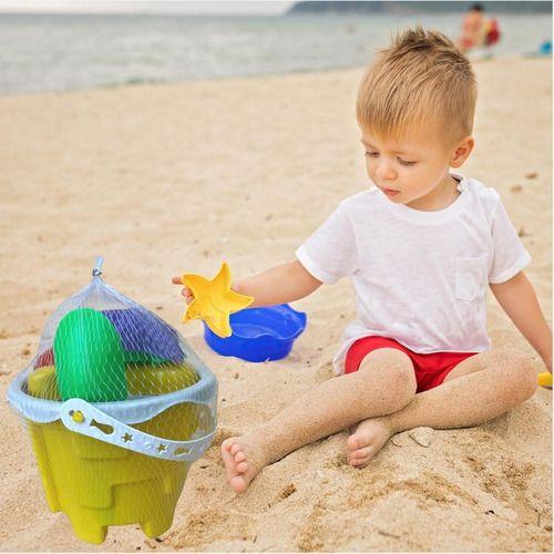 Imagem de Baldinho de praia infantil para menino e menina areia lembrancinha festa cores sortidas