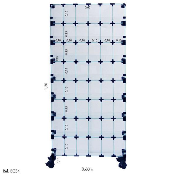 Imagem de Baleiro Comercial Modulado em Vidro com Rodízios - 1,30 x 0,60 x 0,20